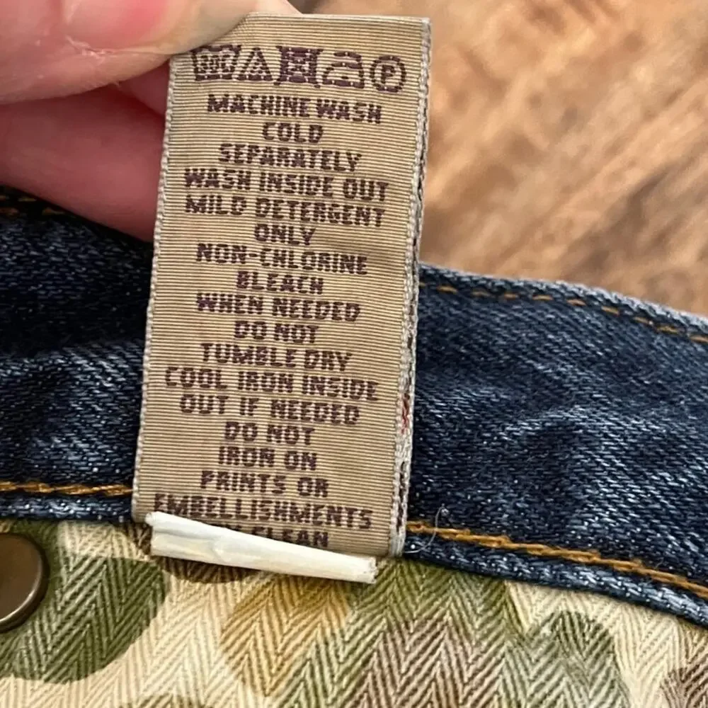 PRPS Mens Japanese Selvedge Denim Jeans 38x32 Y2K Straight Streetwear Barracuda